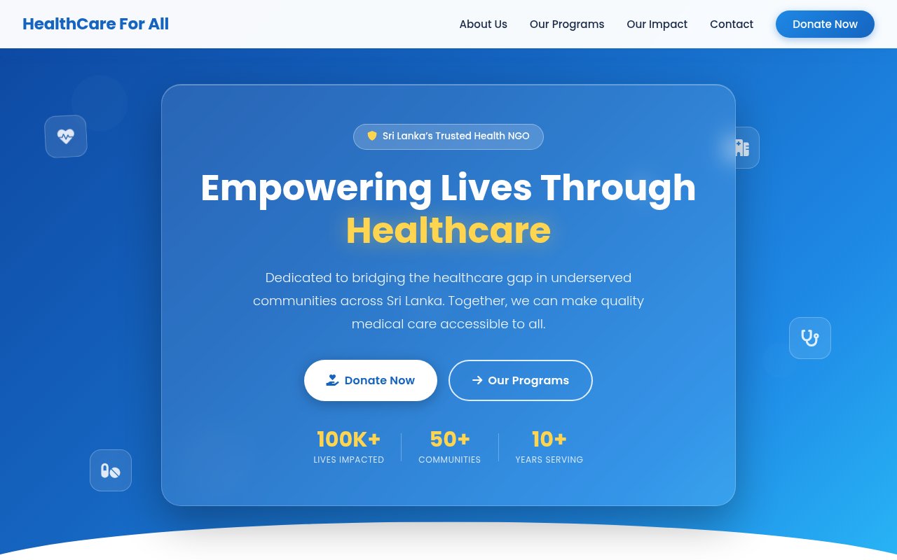 Healthcare For All website preview